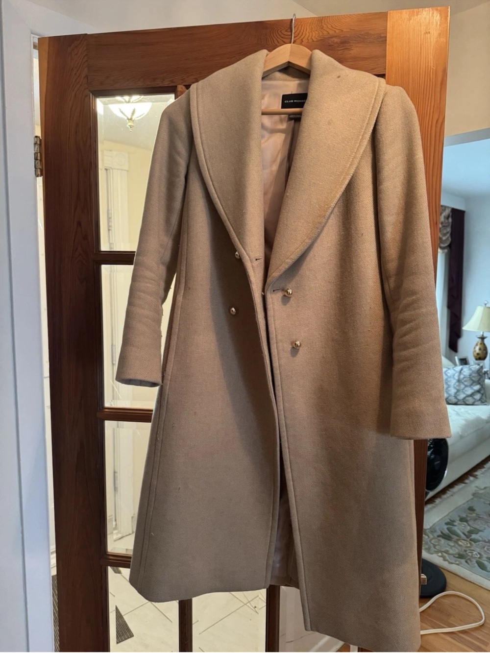 Club Monaco Camel Wool Coat XS